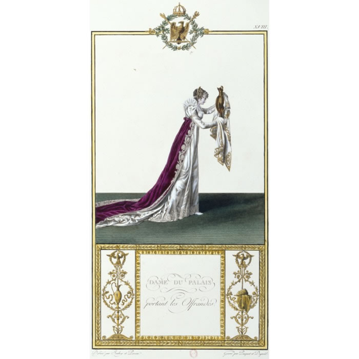 Dame du palais portant les offrandes - Une estampe d’après Jean-Baptiste Isabey