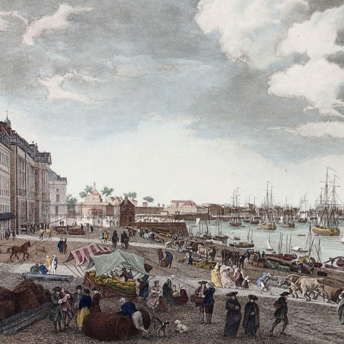 Vue de la ville et du port de Bordeaux - Une estampe d’après Joseph Vernet