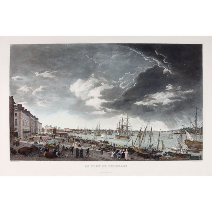 View of the city and port of Bordeaux - Une estampe d’après Joseph Vernet