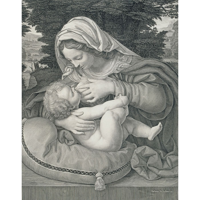 La Vierge au coussin vert - Une estampe d’après Andrea Solario