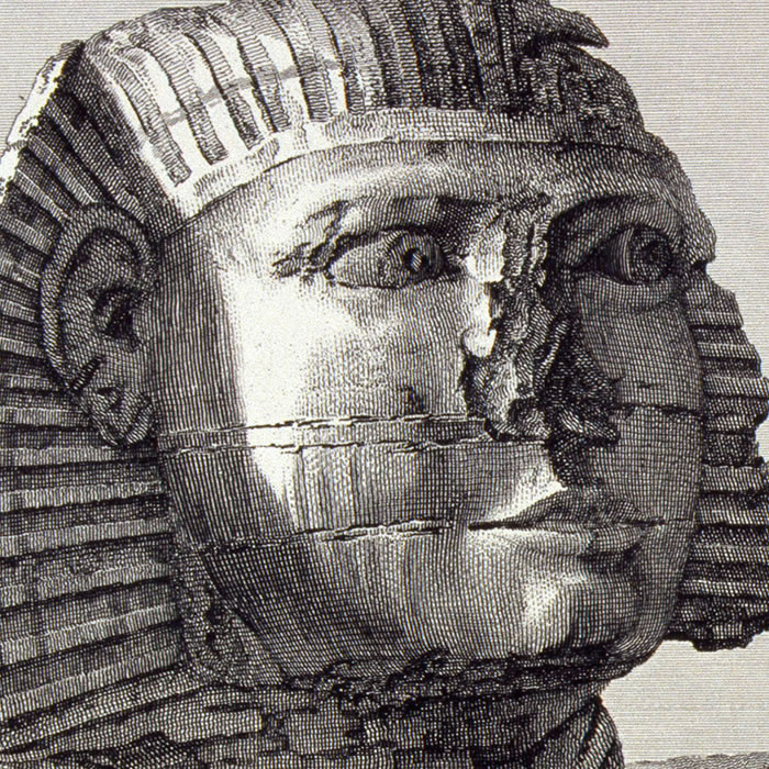 Vue du sphinx et de la grande pyramide, prise du sud-est - Une estampe d’après Nicolas-Jacques Conté