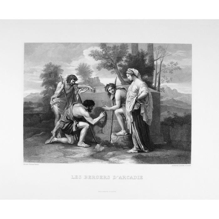 Les bergers d’Arcadie - Une estampe d’après Nicolas Poussin