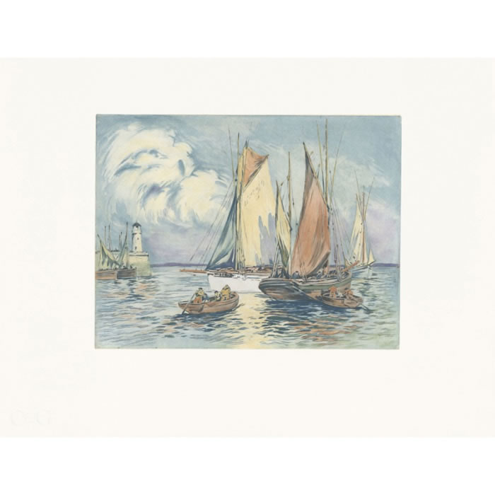 Tuna Boats - Une estampe d’après Henri Cheffer