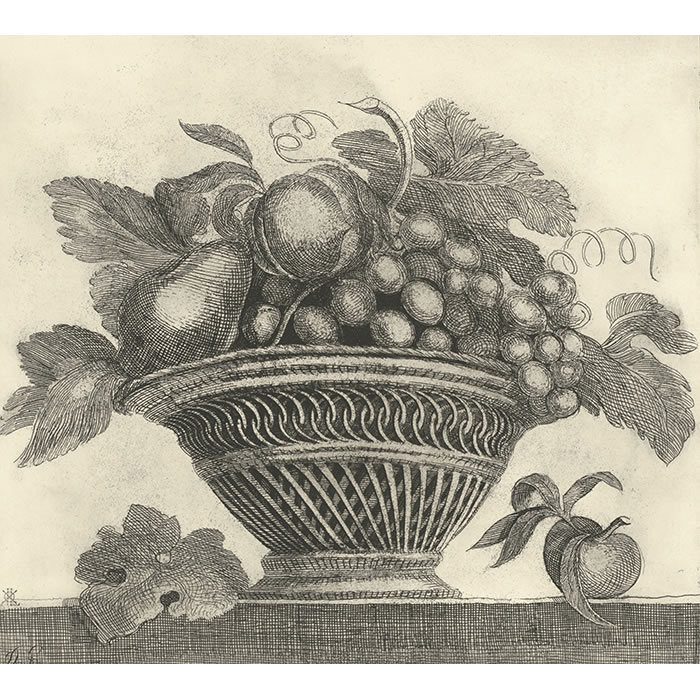 Panier de fruits - Une estampe d’après Démétrius Galanis