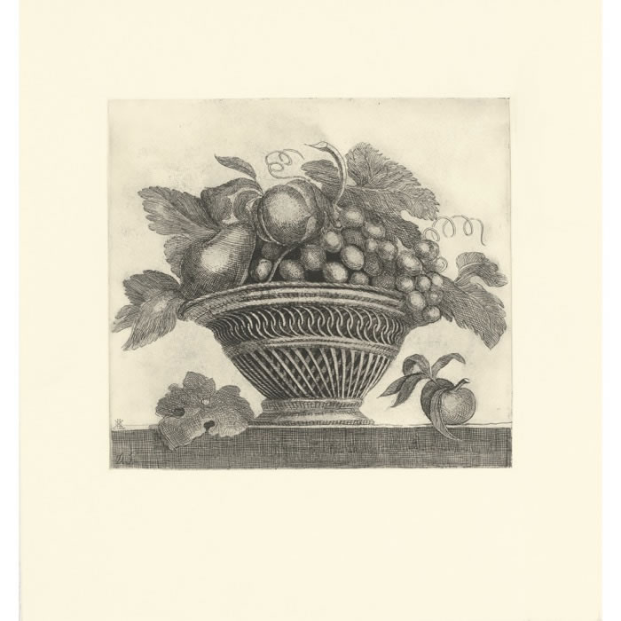 Basket of fruit - Une estampe d’après Démétrius Galanis