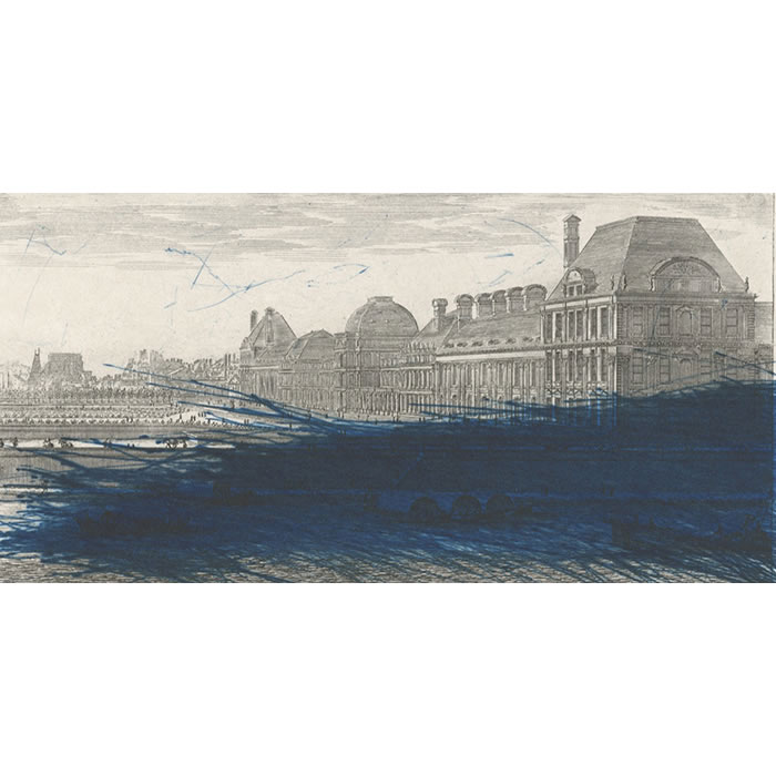 Vue et perspective du palais et des jardins des Tuileries - Une estampe d’après Arnulf Rainer