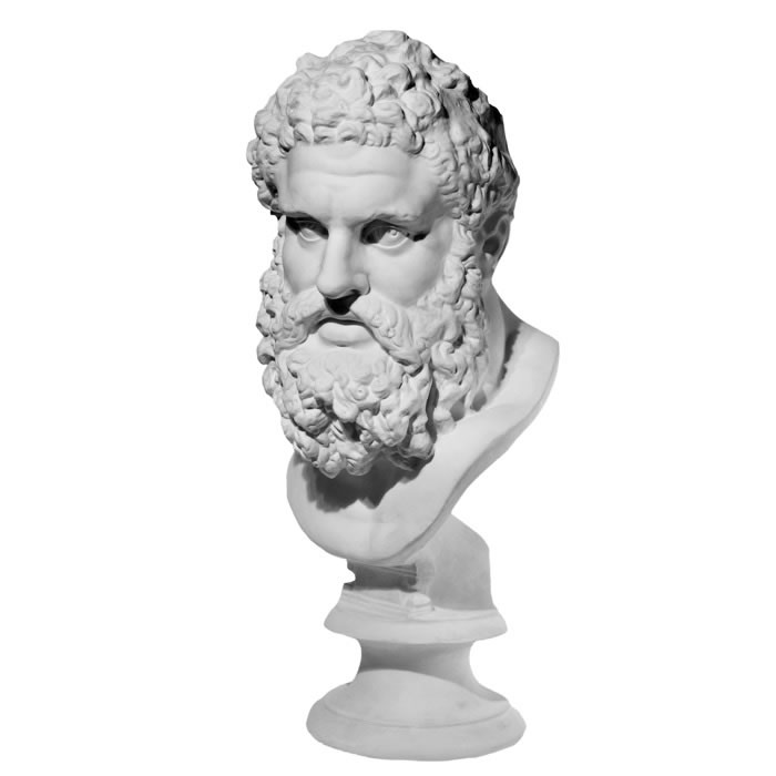 Grande tête de l’Hercule Farnèse - Antiquités gréco-romaines - Reproduction d’une sculpture du Musée Archéologique National, Naples