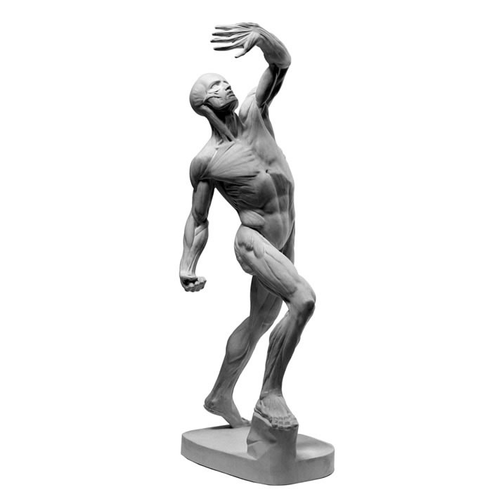Flayed man with stool or the fighter - Reproduction d’une sculpture de l’École nationale supérieure des beaux-arts, Paris