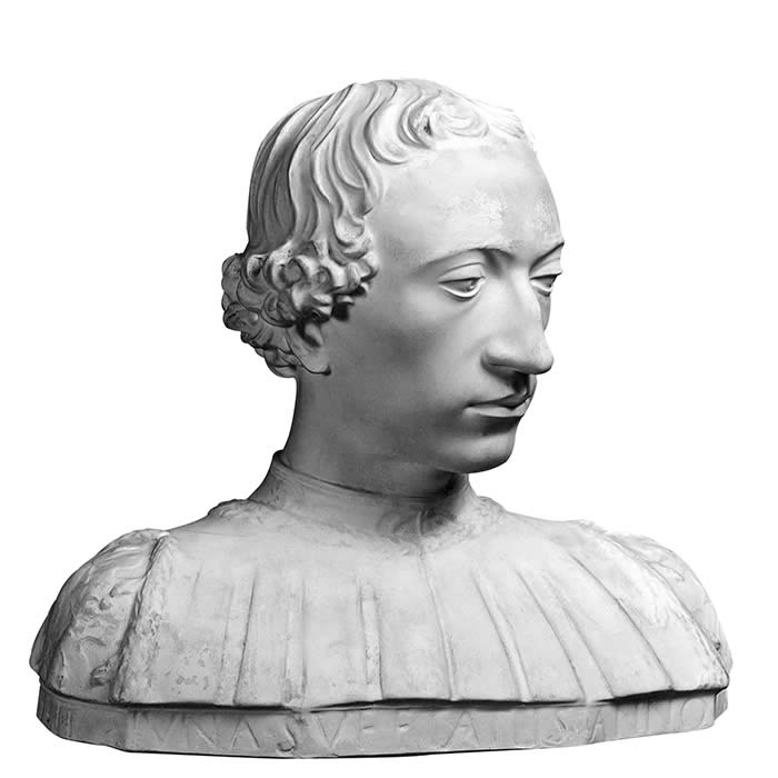 Petit buste du comte Rinaldo della Luna - Renaissance - Reproduction d’une sculpture du Musée National du Bargello, Florence